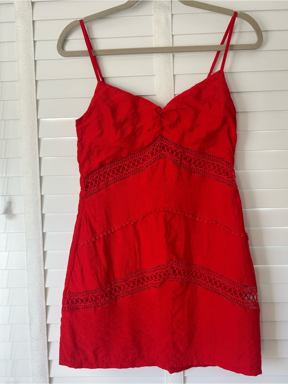Lush Mini Dress Red Orange Lace Fitted Sleeveless Small